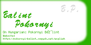 balint pokornyi business card